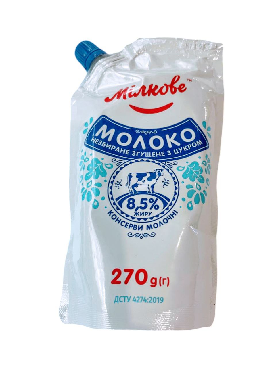 Молоко незбиране згущене з цукром "Мілкове" 8,5% жиру, 270 г